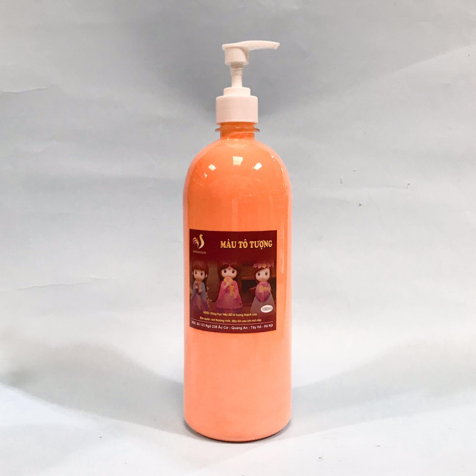 Bộ 20 Màu Nước Tô Tượng Thạch Cao Pha Sẵn Màu Thường HUNGACOLOR Chai 1000ml Kèm Vòi Nhấn