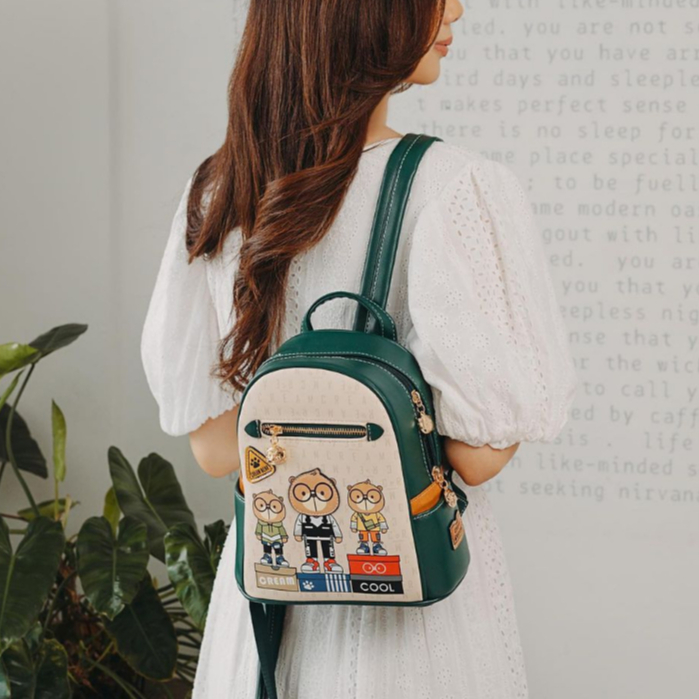 Balo Thời Trang Nữ Sammao & Cream Bear Chất Liệu Cao Cấp Phù Hợp Đi Học Đi Chơi C1220-2