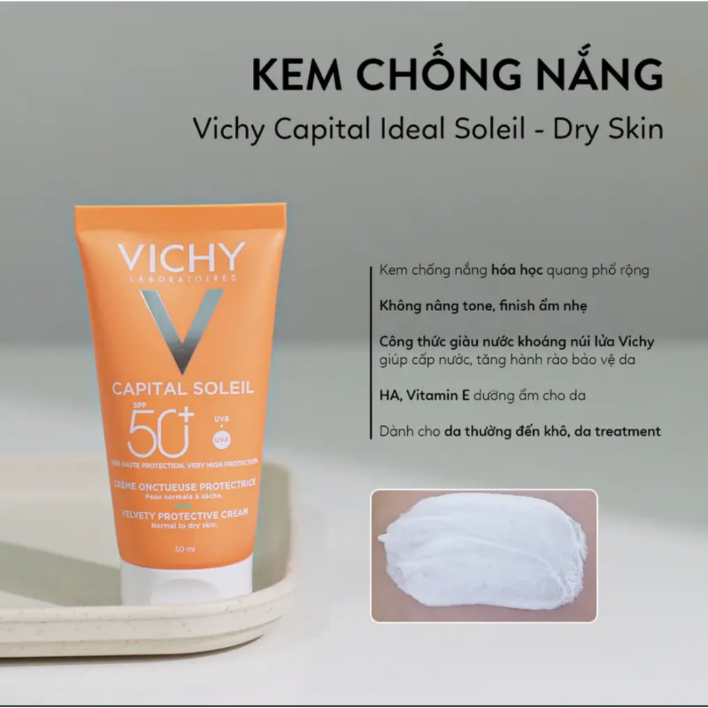 (AUTH- PHÁP) Kem Chống Nắng Vichy SPF50 Ideal Soleil Emulsion Anti-Brillance