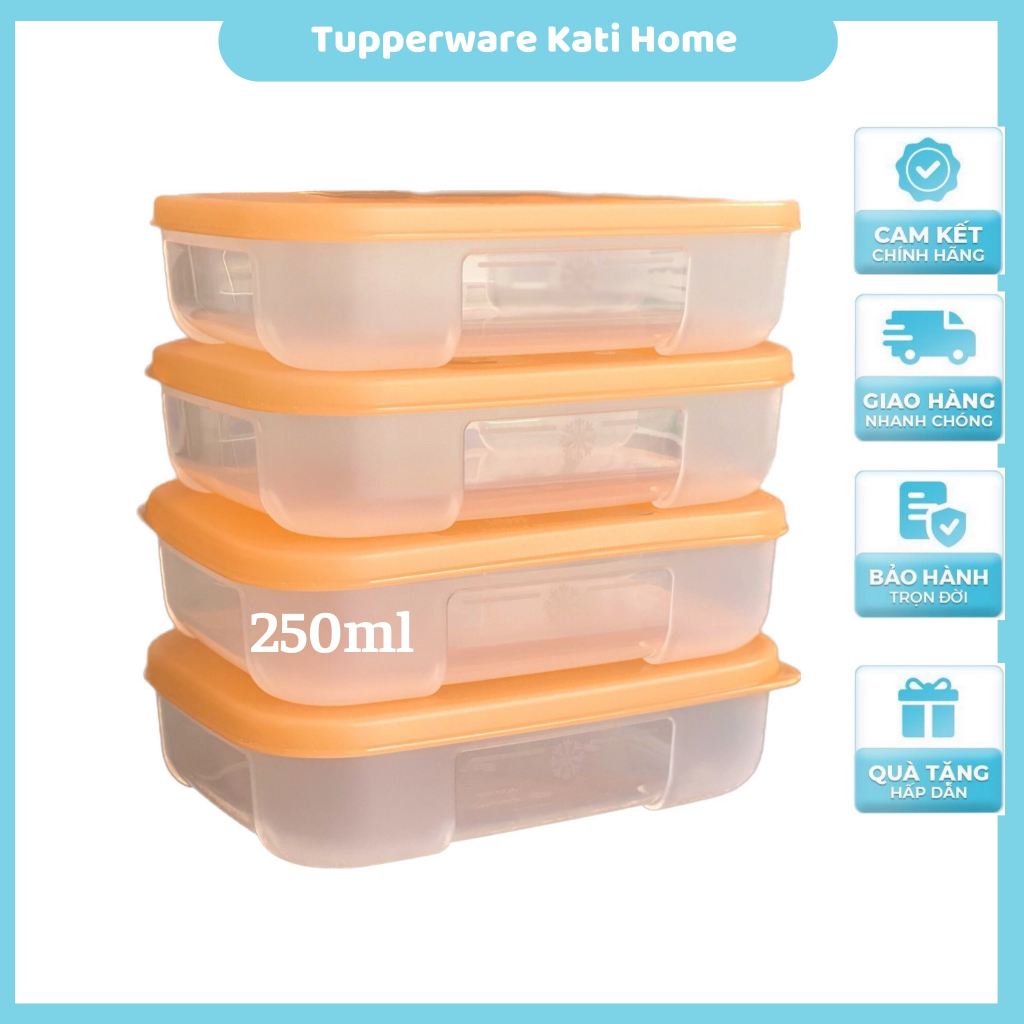 Lẻ hộp trữ đông 250ml Tupperware Nắp màu ngẫu nhiên, nhựa nguyên sinh an toàn sức khỏe