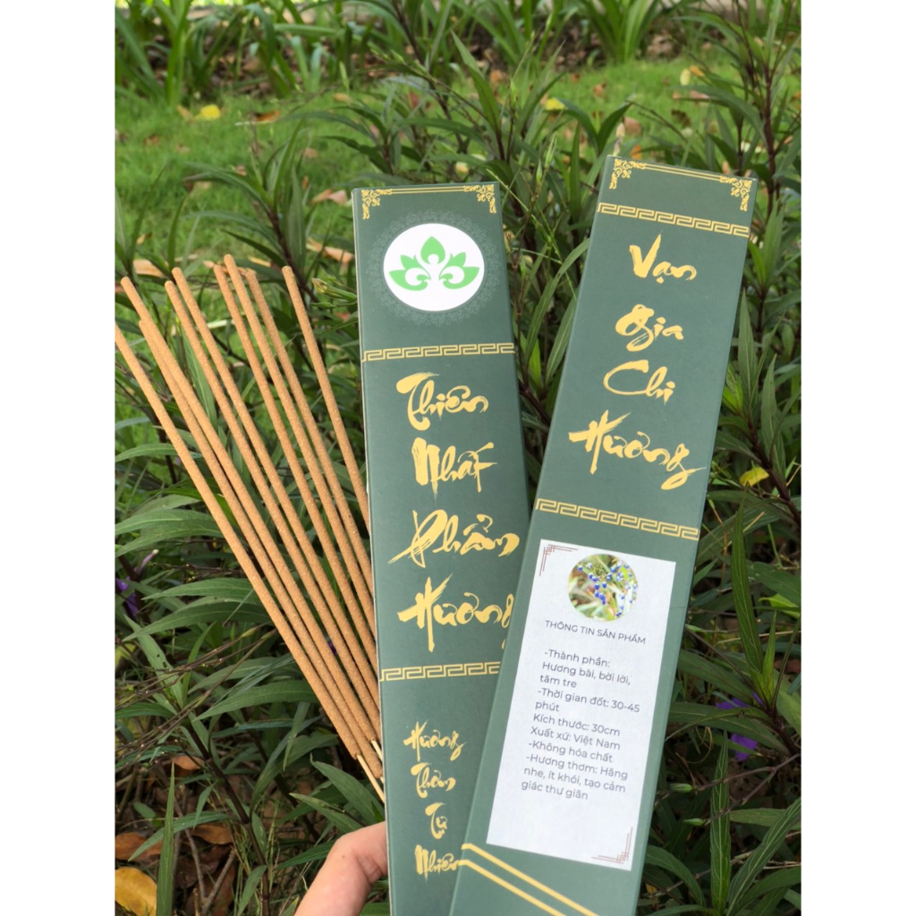 Nhang Có Chân Hương Bài Tự Nhiên Sạch Ít Khói Thủ Công - Hộp 30cm gồm 66-132-198-264 Nén