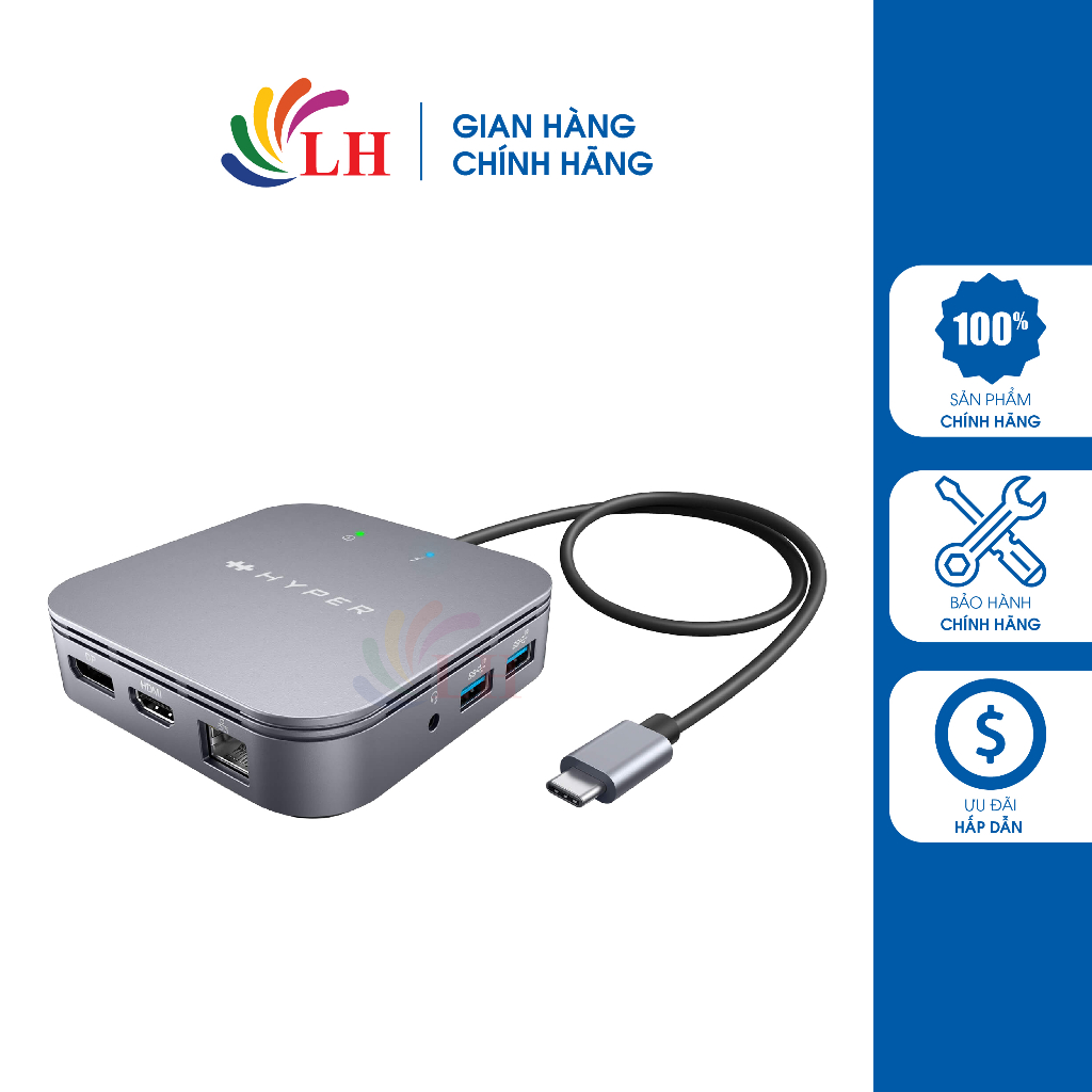 Cổng chuyển đổi HyperDrive 7-in-1 USB-C Thunderbolt 3 Mobile Dock Hub HDTB3TD - Hàng chính hãng