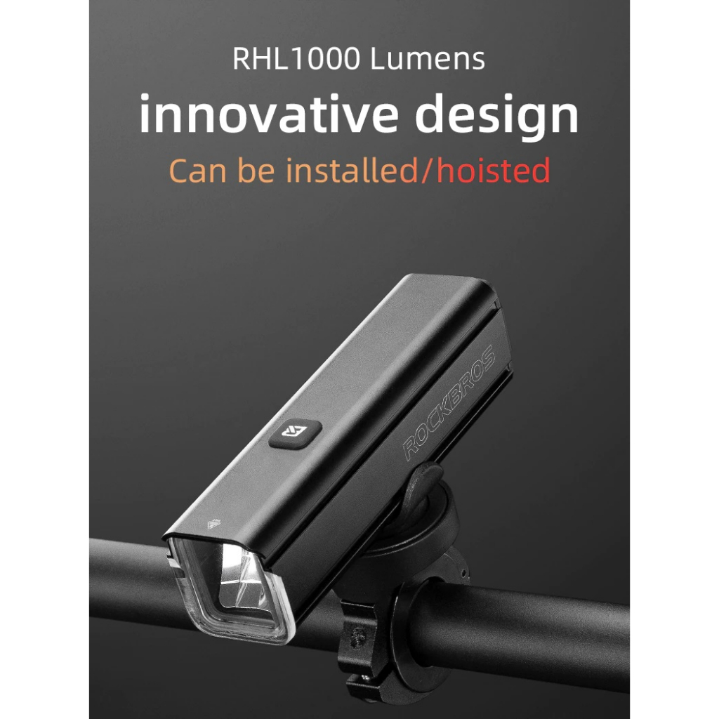 Đèn pin ROCKBROS RHL1000, 1000 Lumen sạc được 4500mAh vỏ nhôm chống nước cho xe đạp