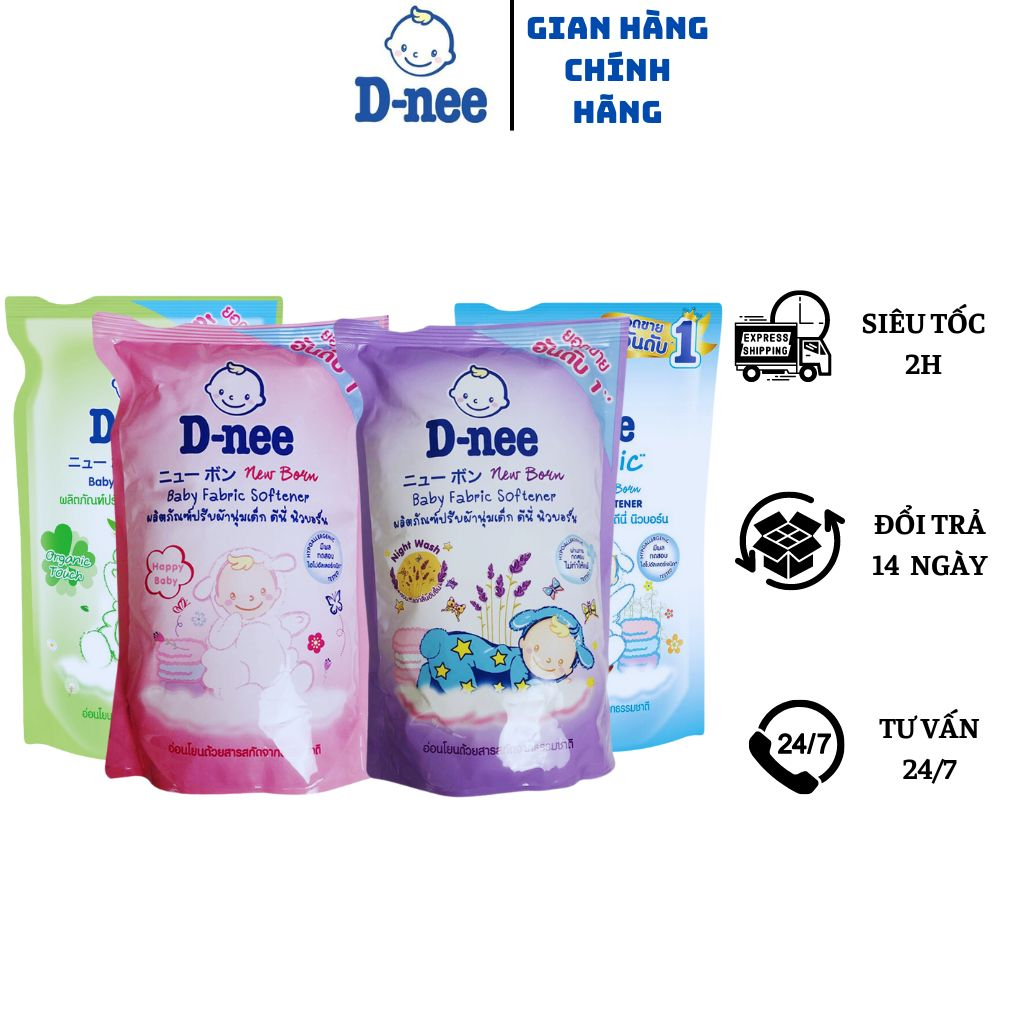 ComBo 5 Túi Nước xả vải Dnee Thái Lan Túi 550ml làm mềm vải nhiều mùi hương cho bé..