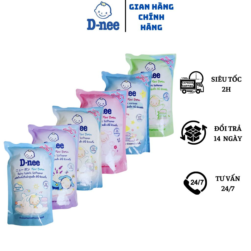 ComBo 6 Túi Nước xả vải Dnee Thái Lan Túi 550ml làm mềm vải nhiều mùi