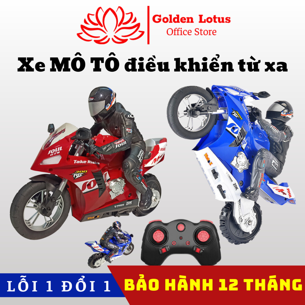 XE MÔ TÔ ĐUA ĐIỀU KHIỂN TỪ XA STUNT MOTORCYCLE, TỈ LỆ 1/16, SÓNG 2.4GHZ, TRANG BỊ CẢM BIẾN CÂN BẰNG 6 TRỤC, XE MÁY MOTOR