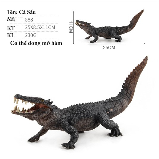 Mô hình Cá Sấu đầm lầy 4 mẫu cao cấp - Mô Hình Động Vật DINO