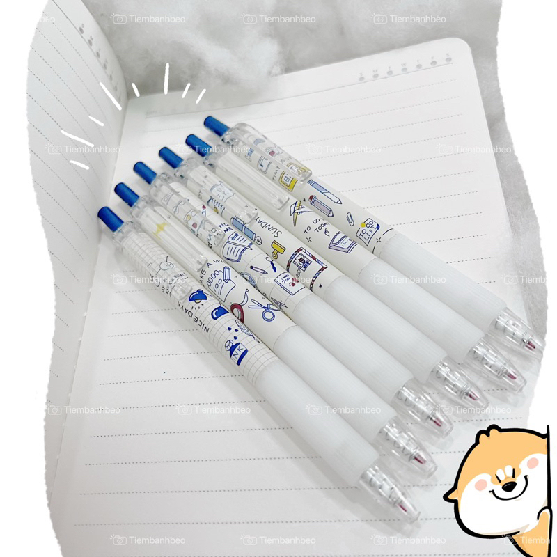 Bộ 6 Bút Bi Mực Đen Ngòi 0.5mm siêu dễ thương