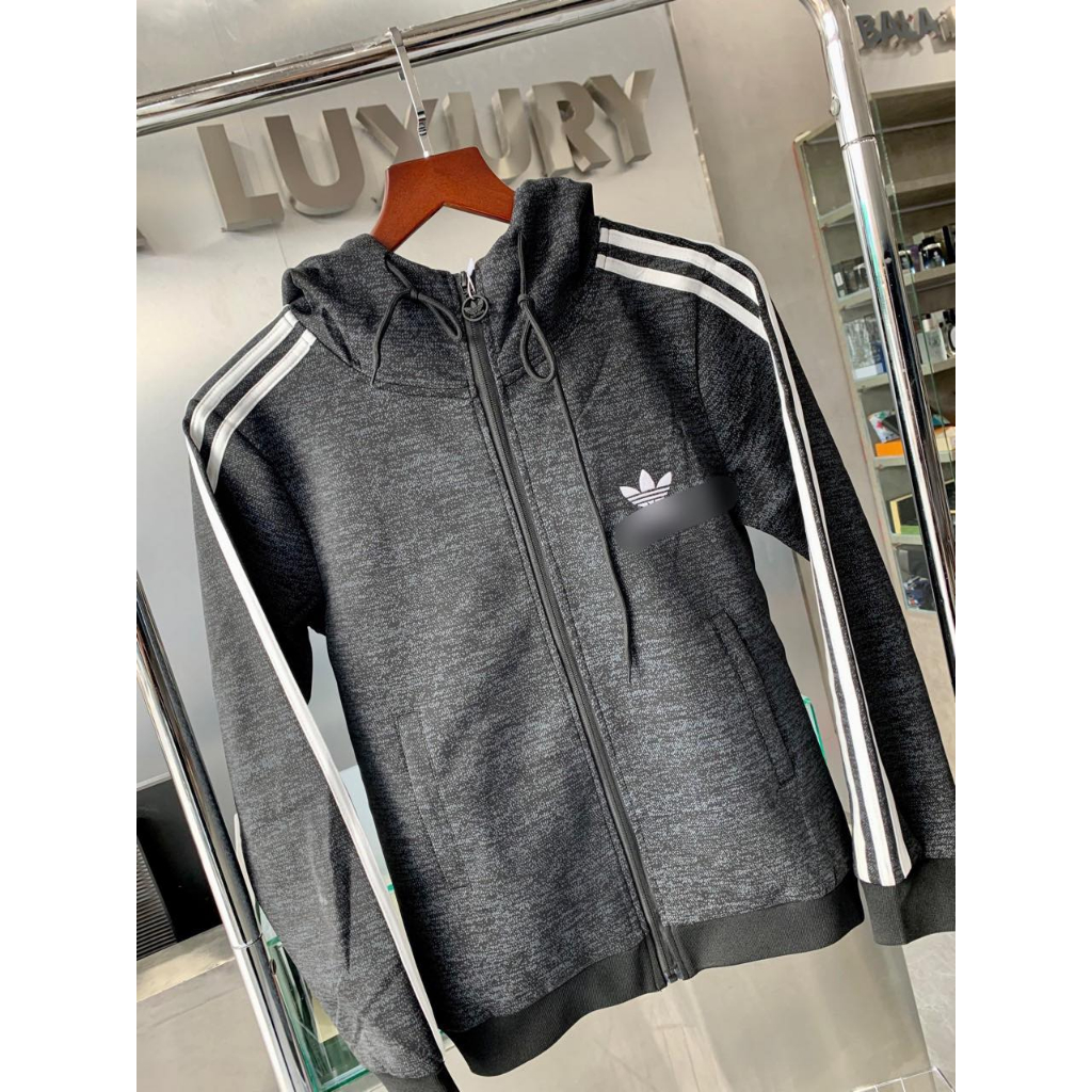 ÁO KHOÁC ADDIDAS 3 SỌC MÀU XÁM CHUỘT