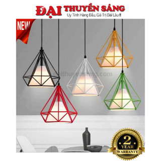 Đèn thả trần kim cương 25cm tặng kèm bóng sáng vàng