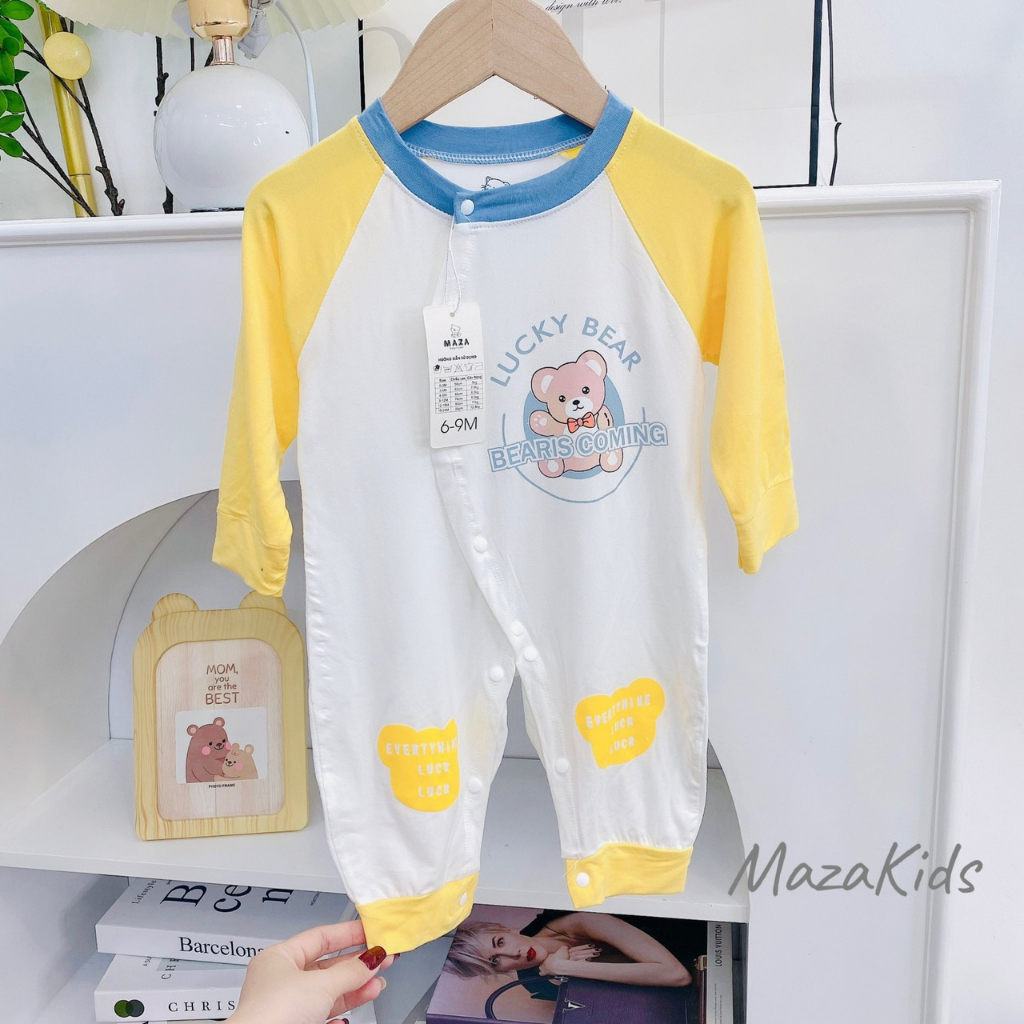 Body dài tay thun lạnh hình gấu Bear cho bé