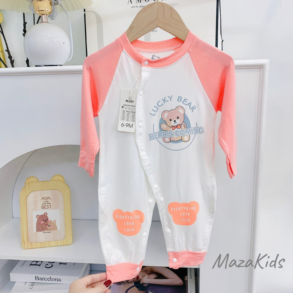 Body dài tay thun lạnh hình gấu Bear cho bé