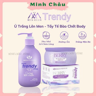 Ủ trắng body, kem ủ trắng body Lên Men Trendy ,Tẩy Tế Bào Chết Body Scrub, Meea Premium giảm thô ráp cho da sần sùi da