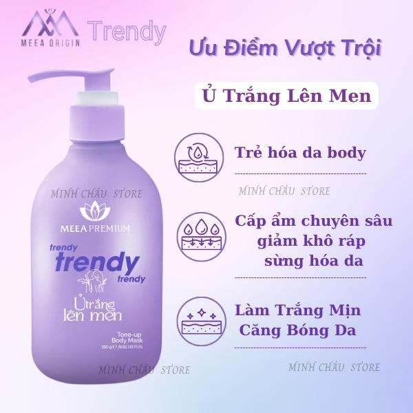 Ủ trắng body, kem ủ trắng body Lên Men Trendy ,Tẩy Tế Bào Chết Body Scrub, Meea Premium giảm thô ráp cho da sần sùi da