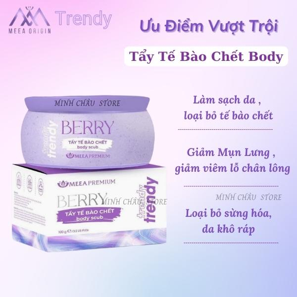 Ủ trắng body, kem ủ trắng body Lên Men Trendy ,Tẩy Tế Bào Chết Body Scrub, Meea Premium giảm thô ráp cho da sần sùi da