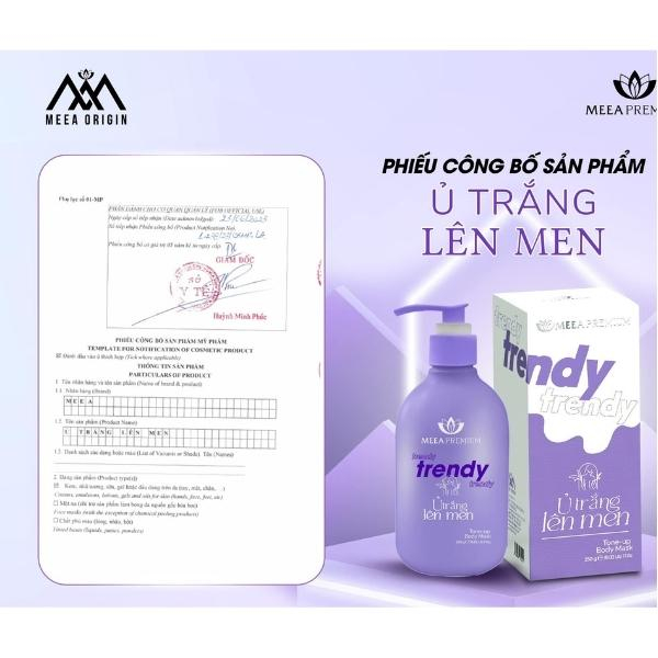 Ủ trắng body, kem ủ trắng body Lên Men Trendy ,Tẩy Tế Bào Chết Body Scrub, Meea Premium giảm thô ráp cho da sần sùi da
