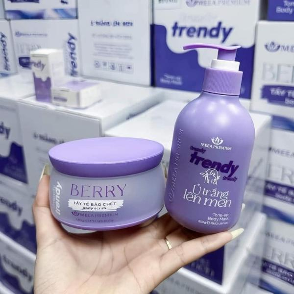 Ủ trắng body, kem ủ trắng body Lên Men Trendy ,Tẩy Tế Bào Chết Body Scrub, Meea Premium giảm thô ráp cho da sần sùi da