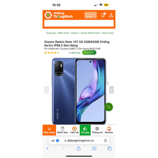 màn hình xiaomi redmi note 10t 5g