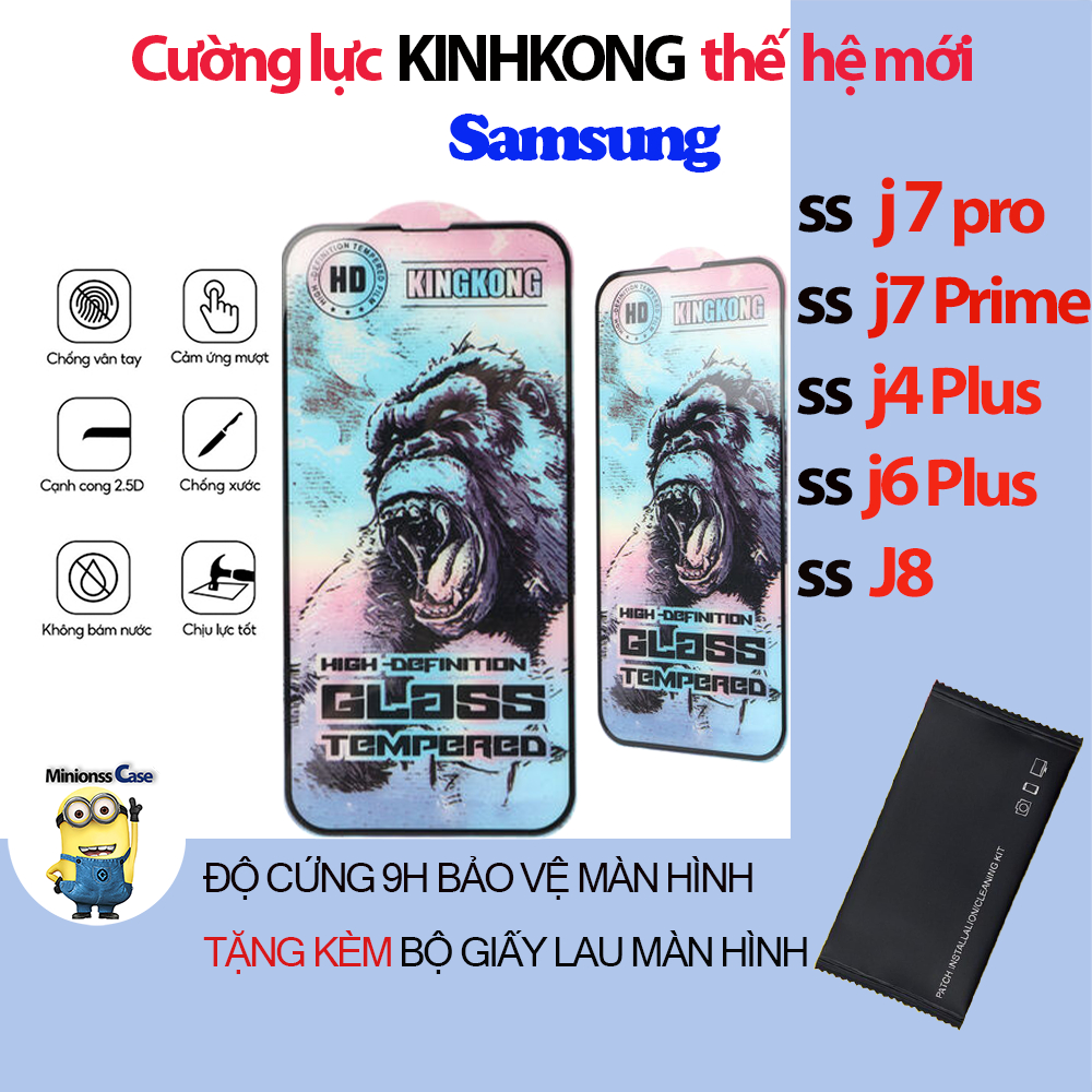 Kính cường lực Samsung J7 PRO/PRIME, J4 PLUS, J6 PLUS, J8 2018 Kingkong full màn | Miếng dán bảo vệ dành cho điện thoại
