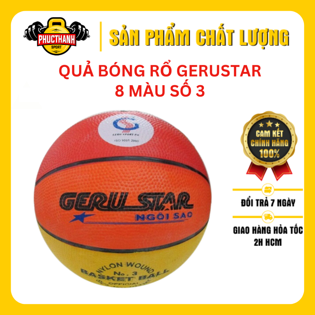 Quả bóng rổ cao su Gerustar số 3 (8 màu)