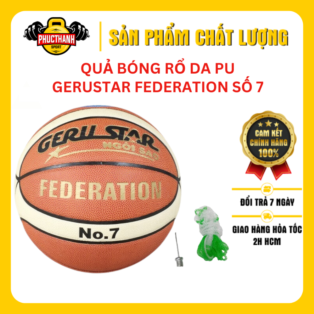 Quả bóng rổ da PU Gerustar Federation số 7