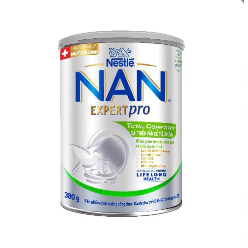 Sữa Bột Dinh Dưỡng Nestle NAN ExpertPro Total Comfort - Hộp 380g ( Cải thiện tiêu hoá,táo bón,nôn trớ,khóc dạ đề)
