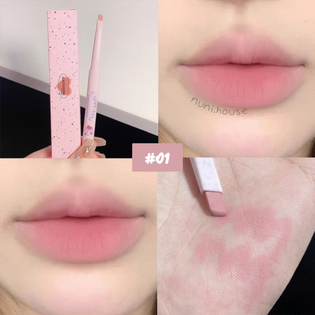 Chì kẻ môi CAPPUVINI mềm mịn nhung lì bền màu dễ kẻ lâu trôi Milk Mist Series Lip Liner