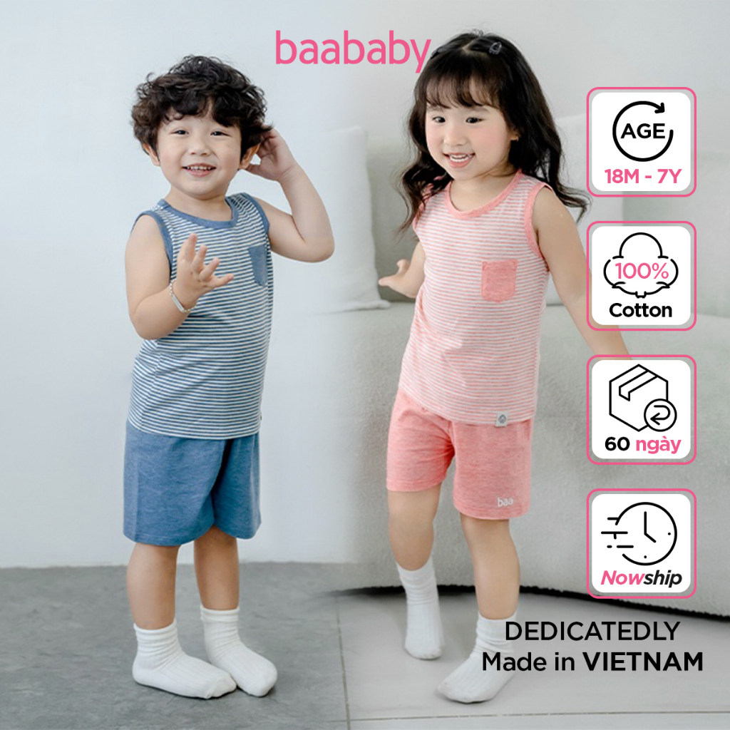 Set đồ bộ ba lỗ tencel cho bé trai, bộ ngủ cao cấp cho bé trai bé gái từ 18 tháng - 7 tuổi - DB10C