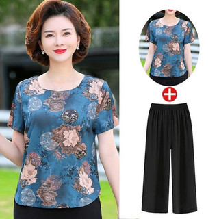 Bộ quần áo trung niên cho mẹ U50/ Thời trang trung niên mùa hè cho mẹ