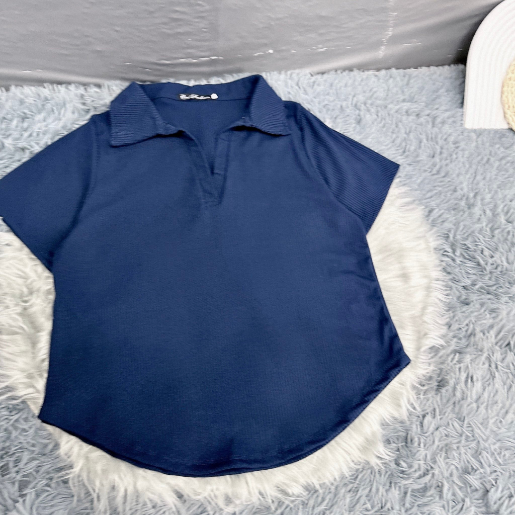 Áo Polo nữ freesize đến bigszie chất thun gân tắm co giản thoáng mát hút mồ hôi tay ngắn vạt bầu - G120