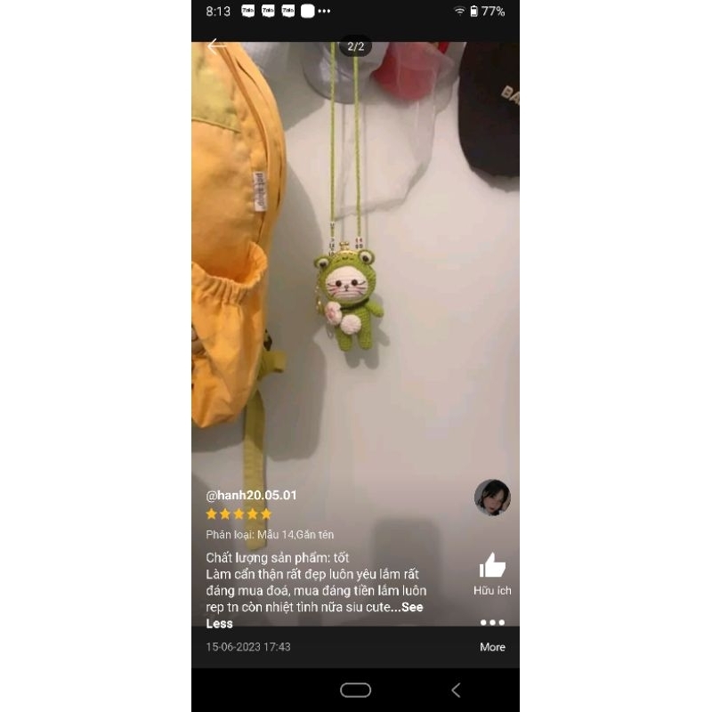Túi đựng tỏi cho bé hình con mèo