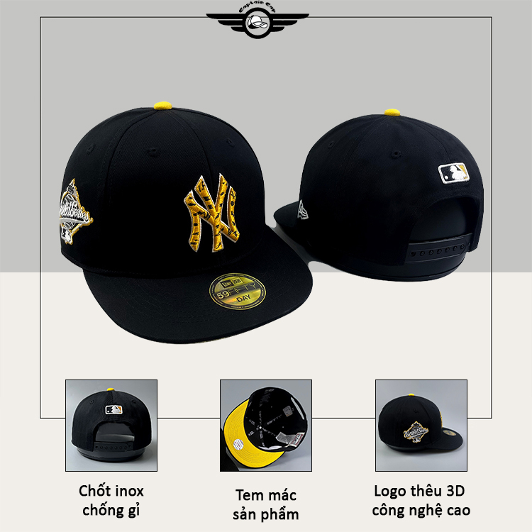Mũ Snapback N.Y đen logo Tiger cá tính dành cho cả nam và nữ full hộp để làm quà tặng