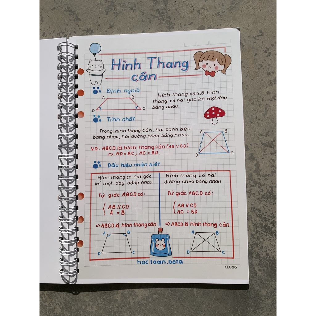 Sổ giấy trang trí sticker toán 8 đáng yêu TẶNG KÈM BỘ QUÀ CUTE