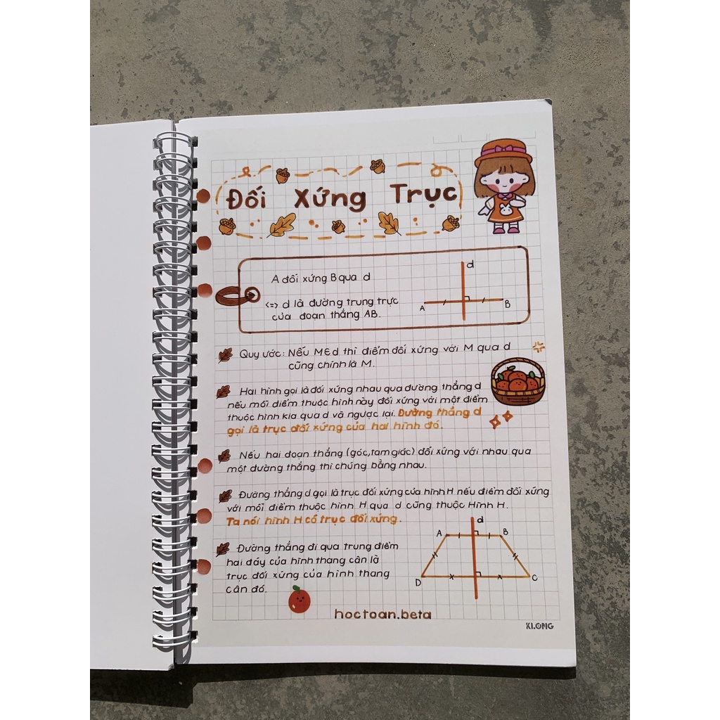 Sổ giấy trang trí sticker toán 8 đáng yêu TẶNG KÈM BỘ QUÀ CUTE