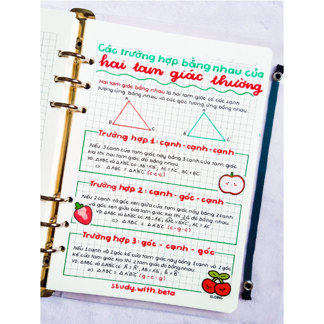 Sổ giấy lò xo, còng săt trang trí sticker toán 7 TẶNG BỘ QUÀ CUTE