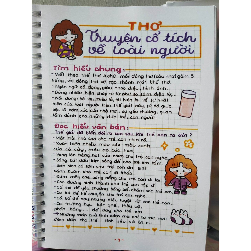 Sổ giấy trang trí văn 6 chương trình KẾT NỐI TRI THỨC TẶNG KÈM BỘ QUÀ CUTE