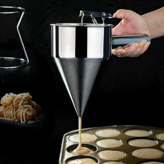Phễu Rót Bột, Sốt - Inox Cao Cấp Bánh Bạch Tuộc Takoyaki, Bánh Kẹp Phễu rót bột inox, phễu rót rau câu