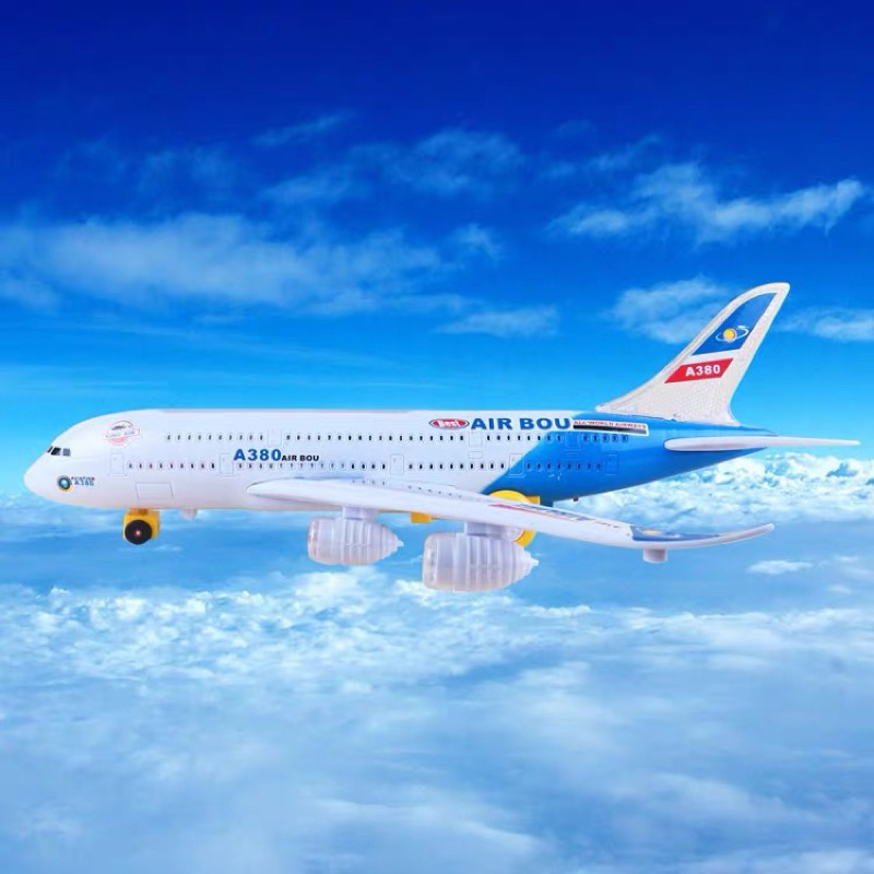 Đồ Chơi Máy bay Air Bus A380 Cỡ Lớn Chạy Pin Có Đèn Và Nhạc 777-10