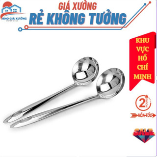 Muôi canh muôi có lỗ bộ muôi thủng lẩu nhà bếp bằng inox 304 muôi xới cháo cỡ lớn làm sâu