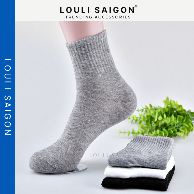 Vớ nam cổ cao thời trang bassic chất liệu tất cotton thấm hút mồ hôi tốt TAT03