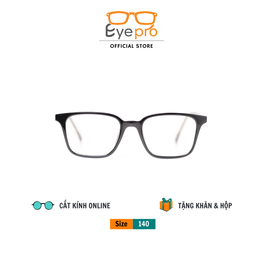 Kính cận nam nữ Eyepro, mắt kính chữ nhật lắp sẵn mắt kính cận hoặc 0 độ,  - Z17134