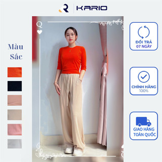 Áo thun giữ nhiệt croptop VARIO nữ tay lỡ, dáng ôm, phong cách trẻ trung VH101