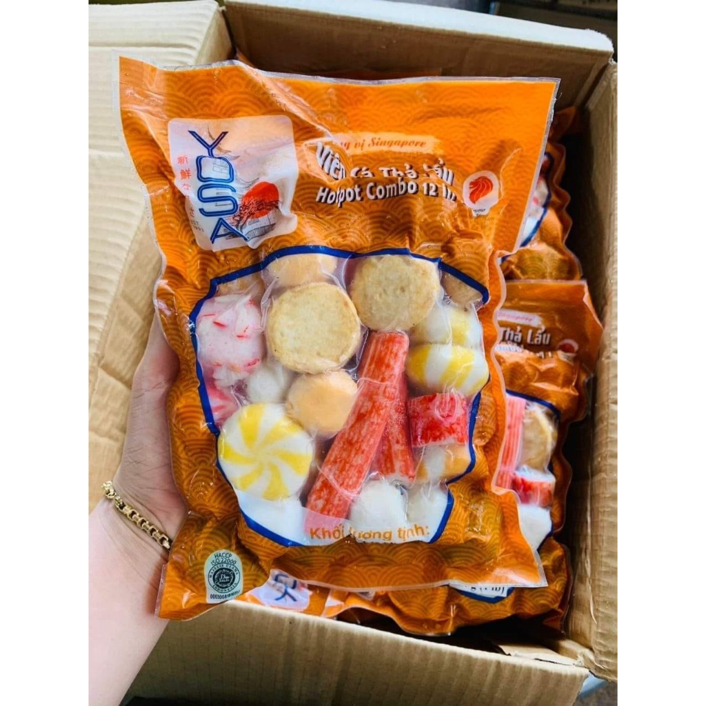 1Kg Viên Thả Lẩu Mix 12 vị trong 1 gói _Yosa Singapo / Gói 454g Thơm ngon