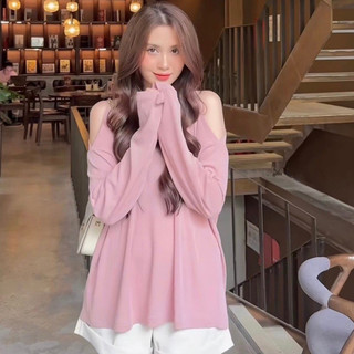 Áo thun giấy khoét 2 vai vạt chéo lưng freesize from<75kg