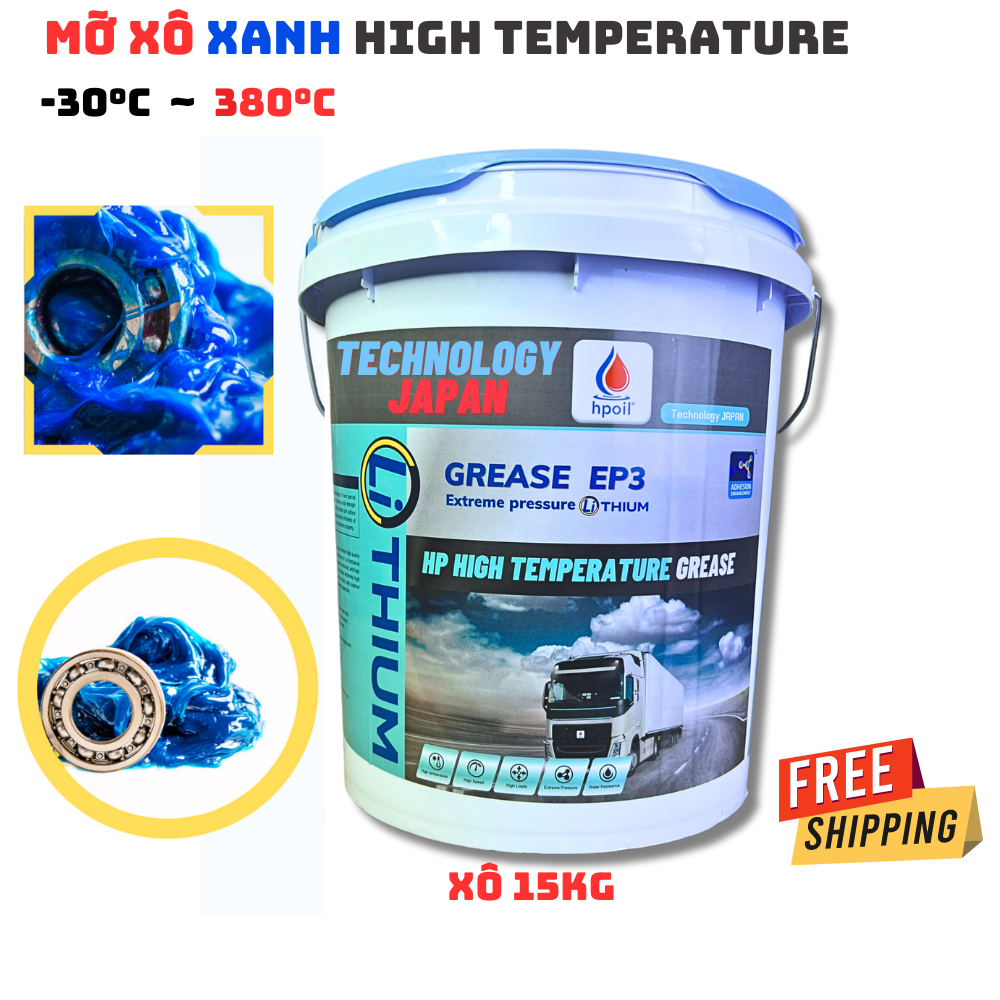 Mỡ bò chịu nhiệt HPoil 380 độ lithium công nghệ Nhật mỡ bôi trơn vòng bi bánh răng bám dính chịu tải nặng tốc độ cao