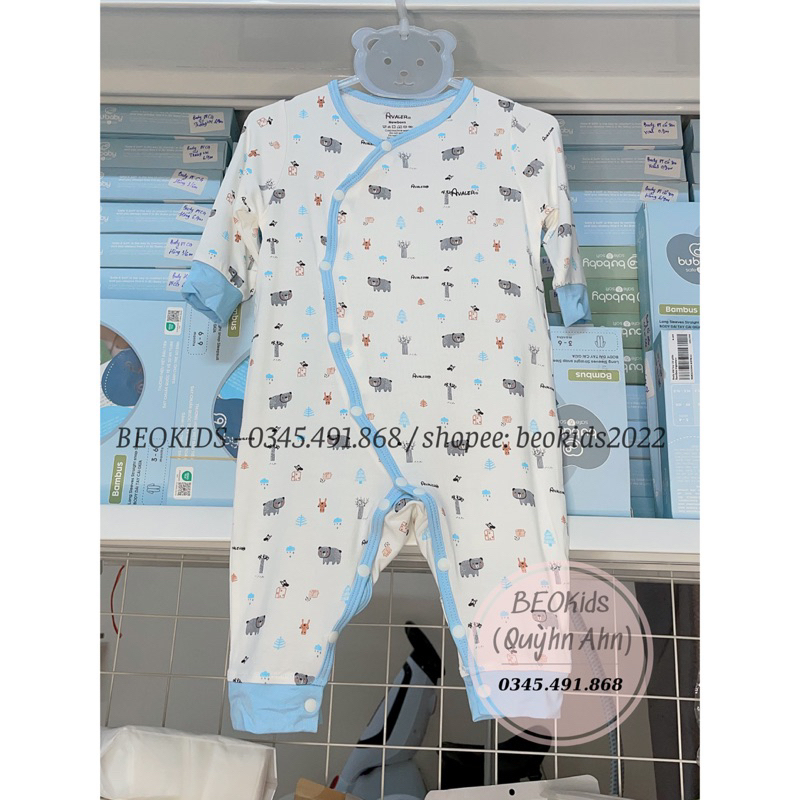 AVALER  - Body cài lệch sơ sinh bé trai, bé gái 0m-9m BEOKIDS