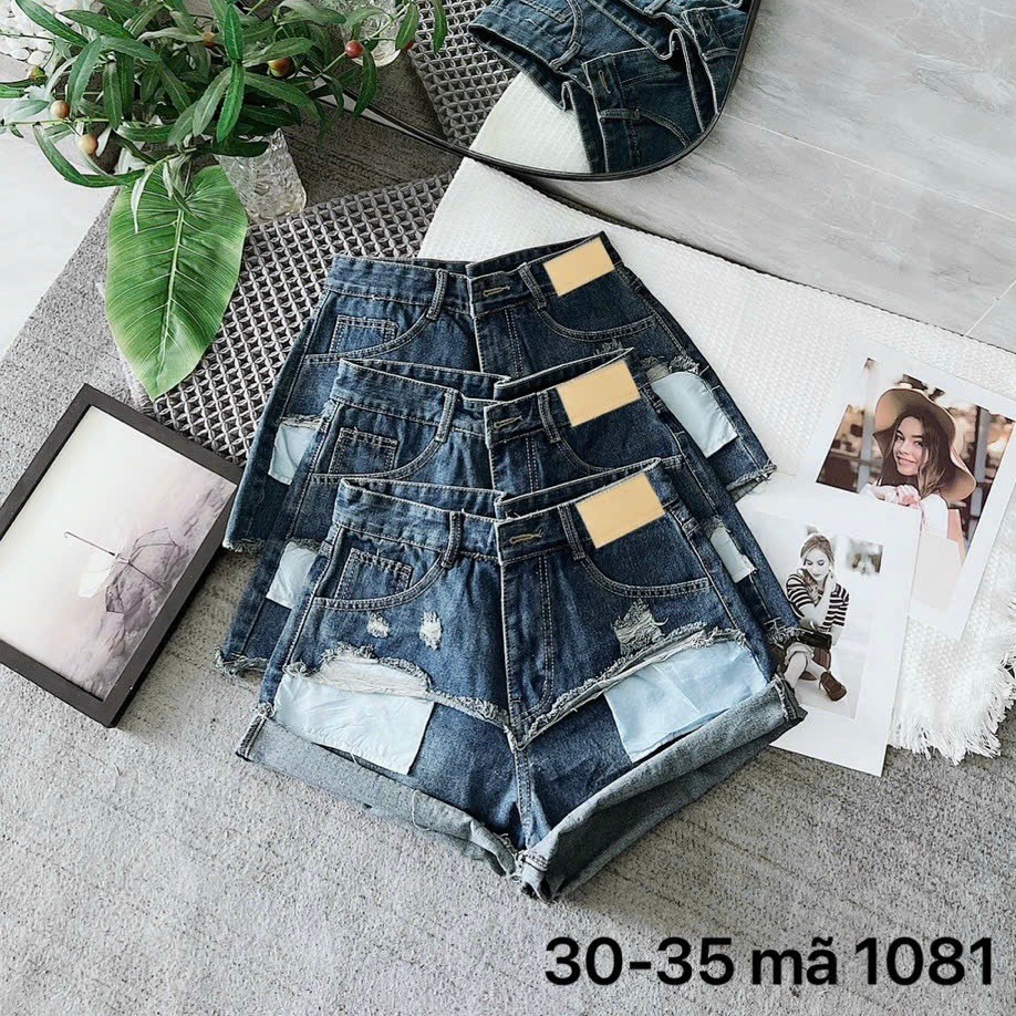 Quần short jean kiểu túi rách bigsize QSJ005 dành cho nàng béo mập từ 55-90kg