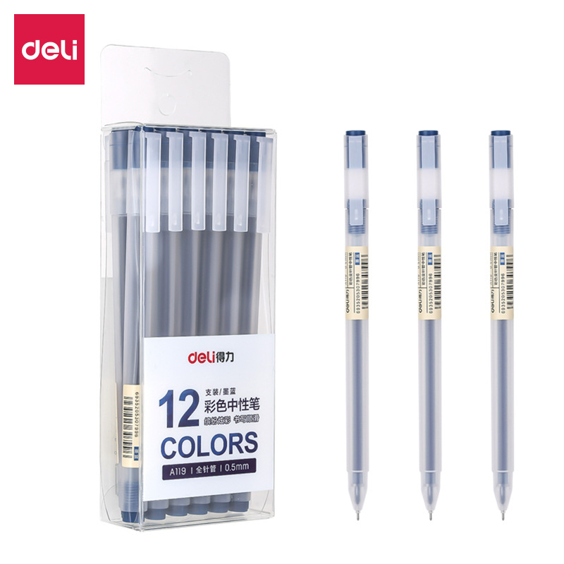 Bút Gel Viết Calligraphy Deli A119 Nhiều Màu Viết Trang Trí Cute Cao Cấp Mực Ra Đều 8 Màu