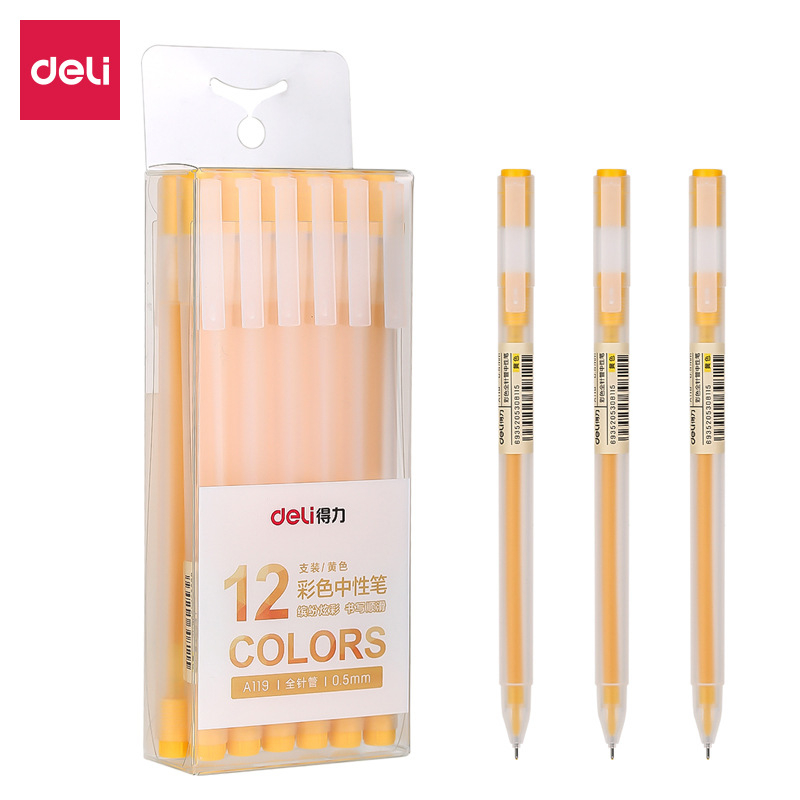 Bút Gel Viết Calligraphy Deli A119 Nhiều Màu Viết Trang Trí Cute Cao Cấp Mực Ra Đều 8 Màu