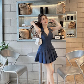 Pass đầm jeans đậm mặc 1 lần